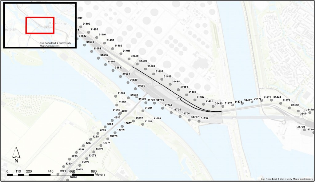 Referentiepunten A15 aansluiting N57